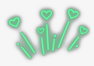 Mq Green Heart Hearts Lines Neon - Graphic Design