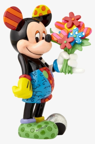 Britto Mickey With Flowers - Large Figurine