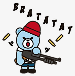 Krunk Yg Ygent Kpop Bear Stickers Png - Cartoon