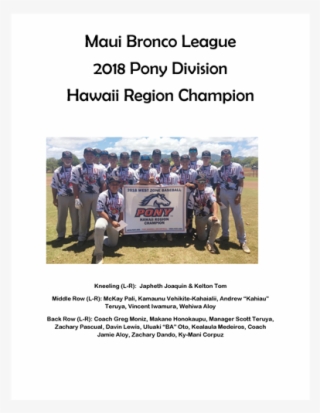 Maui Pony 14u Hawaii State Champs Right On - Hawaii