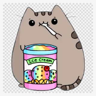 Pusheen Eating Ice Cream Clipart Ice Cream Pusheen - Dibujos Kawaii De Gatitos