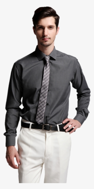 Dark Gray Shirt With Tie