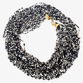 Joan Rivers Signed Torsade Necklace Black And White