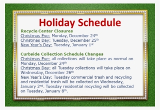 Holiday Schedule - Powerpoint