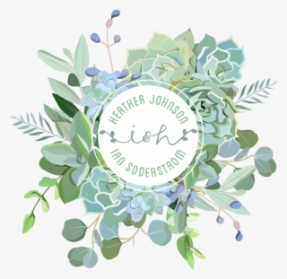 Succulent Custom Wedding Logo For A Garden Wedding - Logo Succulent
