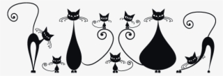 Vinilos Decorativos Gatos En Familia - Black Cat Silhouette