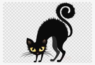 Scary Black Halloween Cat Clipart Black Cat Clip Art - Halloween Poster Black Cat