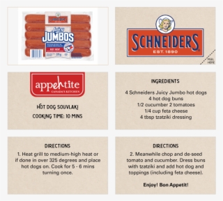 Peel Off Recipes3 - Schneiders Juicy Jumbo 100% Beef Wieners 375g