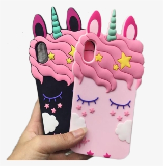 Awesome Pink Unicorn Case For Iphone Models - Cover 3d Unicorn Black