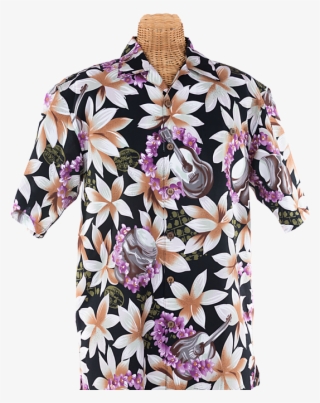 Newt's Retro-print Aloha Shirt With The Ukulele Design - Chemise A Fleur Pour Homme