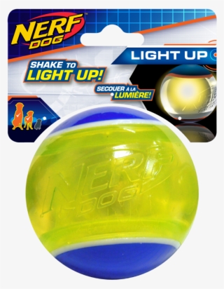 Brand New Light Up Nerf Dog Led Blaze Tennis Ball - Nerf Bash Squeak Crunch Ball Dog Toy - Blue/orange