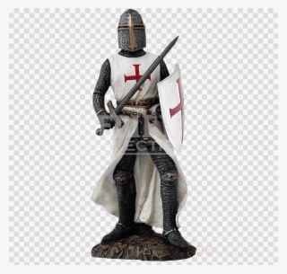 Crusader Knight In Full Shield And Sword Armor Collectible