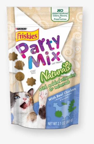 Party Mix Naturals With Added Vitamins & Minerals With - Friskies Natural Cat Treats