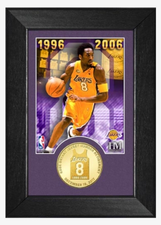 kobe bryant jersey number 8 retirement coin frame - los angeles lakers