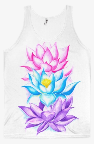 Lotus Flowers Unisex Tank Top - Drawing