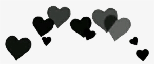 Crownheartsblack Black Crown Heart Hearts - Black Heart Crown Png