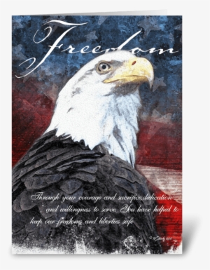 Freedom Eagle Veteran's Day Card Greeting Card - Veterans Day Bald Eagle