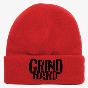 Red Grind Hard Beanie