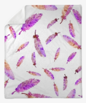 Watercolor Feathers Seamless Pattern - Plumas Violeta Sin Fondo