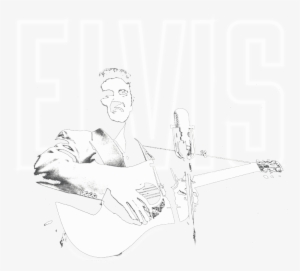 Elvis Presley White Glow Kid's T-shirt - Sketch