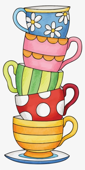 Clipart - Stacked Tea Cups Clipart