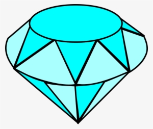 Clip Art Of Blue Diamond With Reflection - Jewel Clip Art