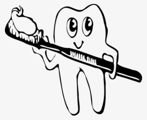 And Brush Clip Art At Clker Com - Brush Teeth Black And White