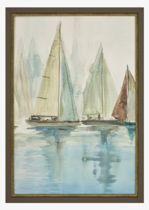 Blue Sailboats Ii - Painting