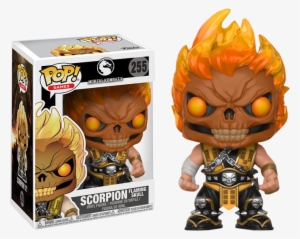 Funko Pop Mortal Kombat X Scorpion Flaming Skull Exclusive - Hot Topic Scorpion Funko