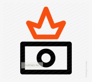 Vector Icon Of Compact Camera With Crown Flash - Vector Graphics