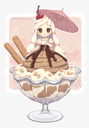 Anime, Chibi, And Ice Cream Image - Ice Cream Girl Drawing