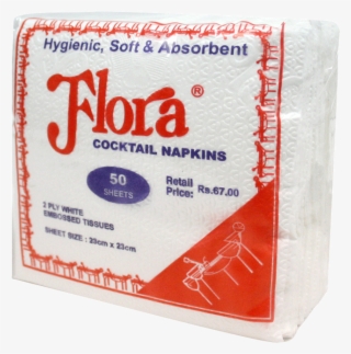 Flora Cocktail Napkin 2 Ply 50 Sheets - Flora Tissue