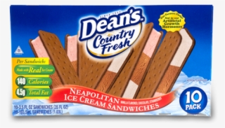 Dean's Country Fresh Neapolitan Ice Cream Sandwich - Deans Country Fresh Neapolitan Sand