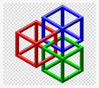 Impossible Cubes Clipart Impossible Cube Penrose Triangle - Geometric Optical Illusion Cube