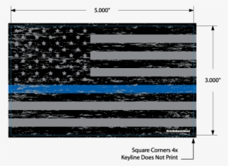 Textured Thin Blue Line American Flag Decal - Parallel