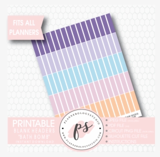 "bath Bomb" Blank Header Printable Planner Stickers