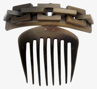 Victorian Vulcanite Hair Comb Hinged Chain Link Design - Rake