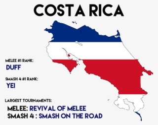 Top 3 Melee, Top 3 Smash 4, Largest Tournaments - Costa Rica Flag Map Sticker