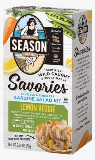 Savories Lemon Veggie Sardine Salad Kit - Sardines As Food