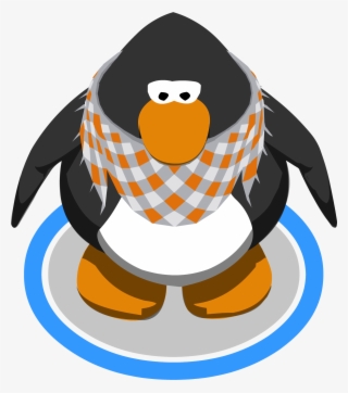Chestnut Checker Scarf Ingame - Club Penguin Blue Penguin