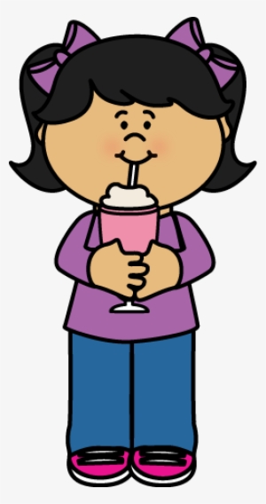 Drink Clipart Milkshake - Girl Drinking Clipart
