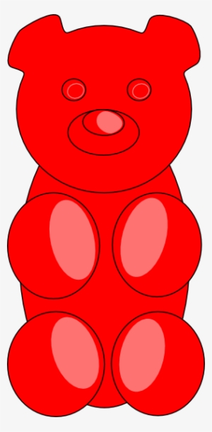 Gummy Bear Outline Clip Art - Red Gummy Bear Clipart