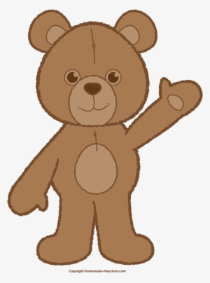Clip Library Teddy Waving Brown Png Click To Save - Clip Art