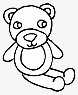 Teddy Bear Toy Coloring Page - Toy Black & White Clipart