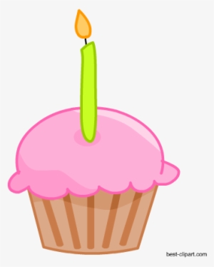 Strawberry Cupcake And Candles, Free Clipart - Cake Props For Photo Booth