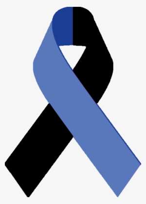 Blue Number 1 Clip Art - Blue And Black Awareness Ribbon