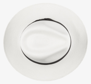 Wigéns Handwoven White Trilby Panama Hat Black Ribbon - Plate