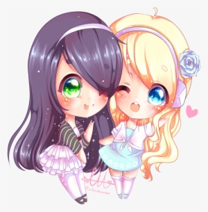 Friendship Drawing Bff - Cute Chibi Best Friends Transparent PNG -  1024x1024 - Free Download on NicePNG