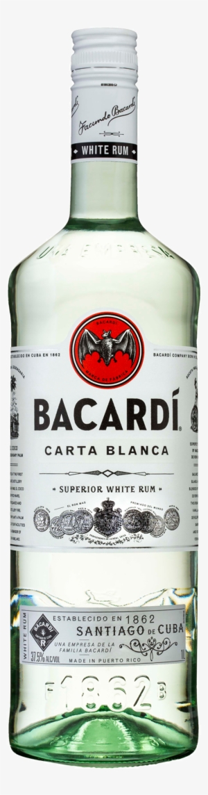 Bacardi Superior White Rum 1l Bottle - Bacardi Carta Blanca Rum 70cl