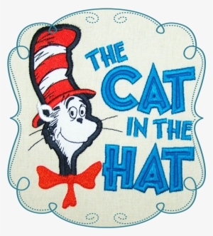 Dr Seuss Cat In The Hat Applique Machine Embroidery - Cat In The Hat Dr Seuss Reading Book Trending T Shirt